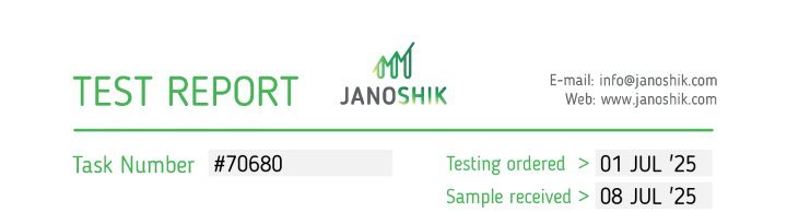 Janoshik report header for test record 70680